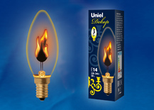 IL-N-C35-3/RED-Flame/E14/CL Лампа с типом свечения