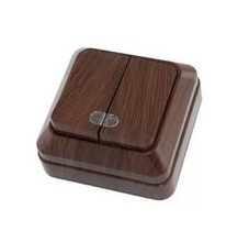 хххВыключатель 2-кл. ОУ с подсв. 10А бук IP20