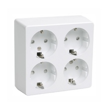 РС24-3-ОБ Розетка 4местн. с з/к 16А откр.уст. ОКТАВА (белый) IEK