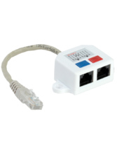 Разветвитель (Y-адаптер) кат.5Е 1RJ45-2xRJ45, белый ITK (10 шт)