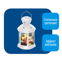 ULD-L1220-012/TTB/WW WHITE Фонарь со светодн гирляндой на бат 12 светодид.Режим мерцан.Тепл.Uniel