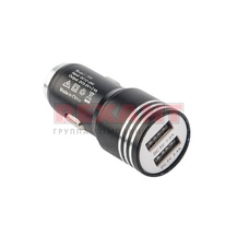 Автозарядка в прикуриватель 2хUSB с молотком (АЗУ) (1000+2100 mA) черная REXANT 18-1948