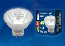 LED-MR11-3W/NW/GU4 220V GLZ21TR Прозрачная 4000К лампа светодиодная Uniel