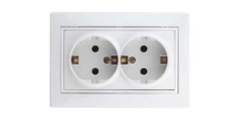 4-205-01 Intro Розетка 2X2P+E Schuko, 16А-250В, СУ, Solo, белый