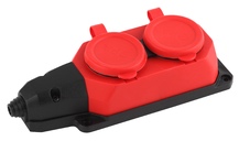 K-2e-RED-IP44 ЭРА Колодка каучуковая с/з 2гн 16A IP44 красная