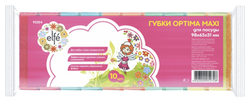Губки для посуды Optima MAXI 98х65х31мм (10шт)Elfe (92354)