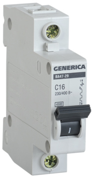 Авт. выкл.ВА47-29 1Р 16А 4,5кА х-ка С GENERICA (12 шт).