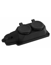 K-2e-B-IP44 ЭРА Колодка каучуковая с/з 2гн 16A IP44 черная