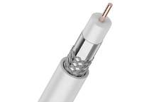RG 6U, 75 Ом, CCS/(оплётка Al 64%), PVC, цвет белый, бухта 100 м, SIMPLEКабе