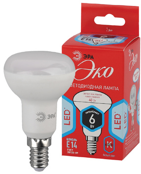 Лампа светодиодная ЭРА LED smd R50-6w-865-E14 ЕСО