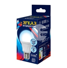 LED-A60 16W/DW/E27/FR PLP01WH картон лампа светодиодная Uniel