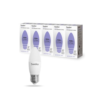 Светодиодная лампа Sweko 42 серия 42LED-C35-10W-230-6500K-E27