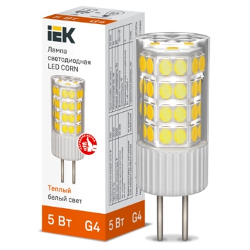 CORN капсула 5Вт 230В 3000К керамика Лампа G4 IEK
