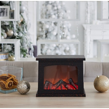 ULD-L2821-005/DNC/RED BLACK FIREPLACE Светильник светодиодный «Камин» с эффектом пламени, питание от