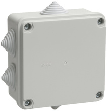 КМ 41234 коробка распаяч. для о п 100х100х50мм IP55 (RAL7035, 6 гермовводов) (48 шт) ИЭК
