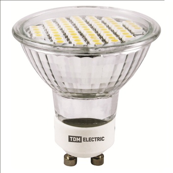 Лампа светодиодная PAR16-5 Вт-220 В -4000 К–GU 10 SMD TDM