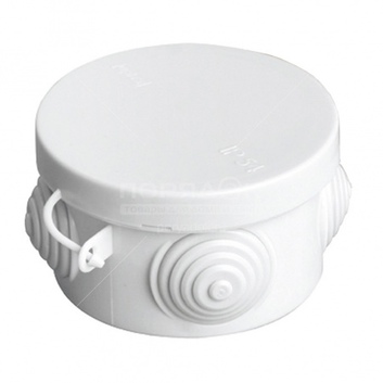 Распаячная коробка с крышкой D85х40мм IP54, 4вх. TDM