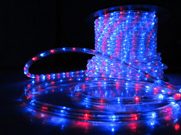 Дюралайт световая нить 11х17мм красно-синий 3W (72 led m)