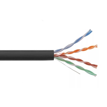 F/UTP, кат.5E 4х2х24AWG solid, LDPE, 305м, черный кабель связи витая пара ITK (LC3-C5E04-339)