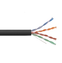 U/UTP, кат.5E 4х2х24AWG solid, LDPE, 305м, черный кабель связи витая пара ITK
