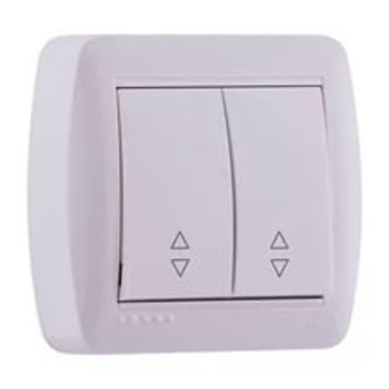 711-0200-106 Выключатель 2кл проходной DEMETбелый с бел.вставк.