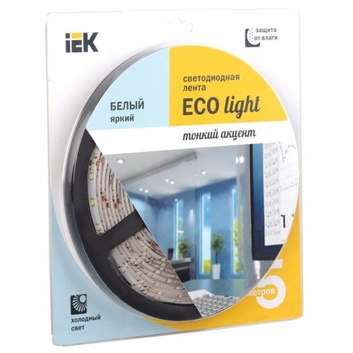 Лента светодиодная LSR-3528W120-9.6-IP20-12V IEK-eco-5м  LED блистер