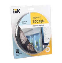 Лента светодиодная LSR-3528W60-4.8-IP20-12V  белый цвет IEK-eco-5м  LED блистер СНЯТ
