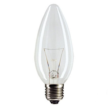ДС В35 40W 230V Е-27 CL прозрачная свеча лампа накливания General Electric