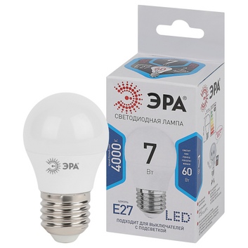 Лампа светодиодная ЭРА LED smd P45-7w-840-E27