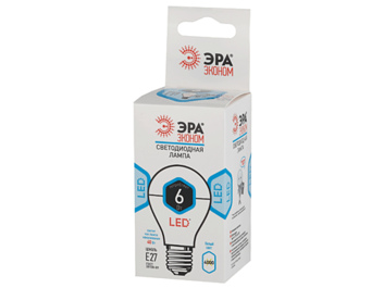 Лампа светодиодная ЭРА LED smd A60-6w-840-E27 ЕСО