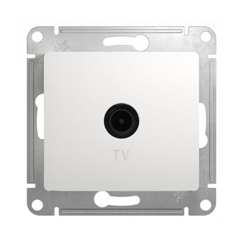 GSL000191 Розетка одиночная TV 1DB бел. Glossa