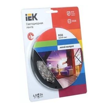 Лента светодиодная LSR-3528RGB54-4.8-IP20-12V IEK-eco-5м  LED блистер