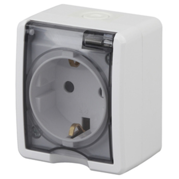 11-2401-01 Розетка 2Р+E IP54 16АХ-250В ОУ Эксперт, белый ЭРА