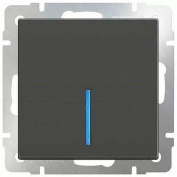 WL08-SW-1G-led Выключатель одноклавишный с подсветкой (черный матовый) Werkel
