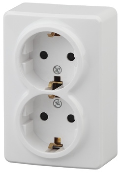 11-2205-02 Розетка 2х2Р+Е Schuko 16АХ-250В ОУ Эксперт, сл.кость ЭРА