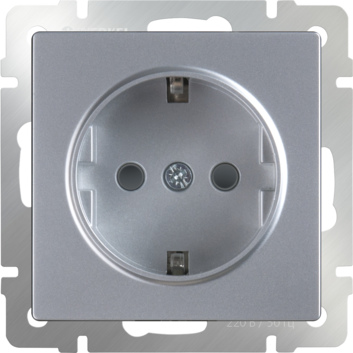WL06-SKGS-01-IP44 Розетка влагозащ. с зазем. и шторками (серебряный) Werkel