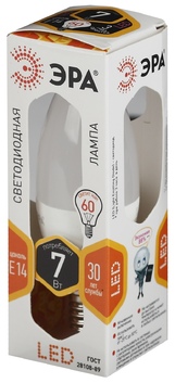 Лампа светодиодная ЭРА F-LED B35-7w-827-E14