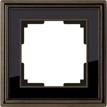WL17-Frame-01 Рамка на 1 пост (бронза/черный) Werkel