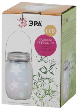 SL-GL14-JAR-2 Cвет-к на солнечной батарее, стекло,металл,прозрачный,13,5 см ЭРА
