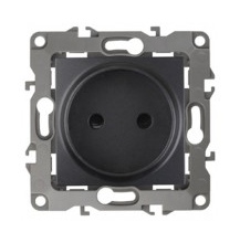 12-2101-12 Розетка 2Р+Е 16АХ-250В графит Schuko IP20 ЭРА
