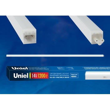 ULI-E01-14W/DW/K WHITE Свет-к линейный светодиодный с выкл.6000К1200Лм UNIEL