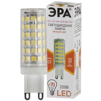 Лампа светодиодная ЭРА LED smd JCD-9w-CER-827-G9