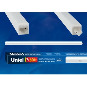 ULI-E01-7W/NW/K WHITE Свет-к линейный светодиодный с выкл.4000К600Лм UNIEL