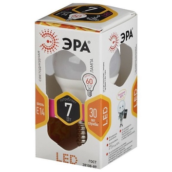 Лампа светодиодная ЭРА F-LED P45-7w-840-E14