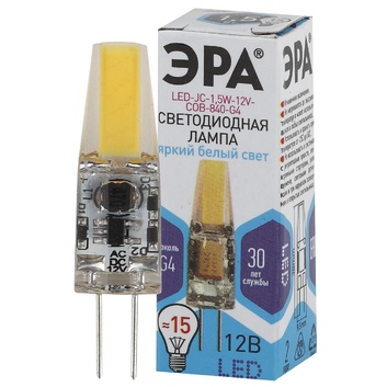 Лампа светодиодная ЭРА LED smd JC-1.5w-840-G4-12V-COB