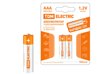 Аккумулятор ААА-800 mAh Ni-MH ВР-2 TDM