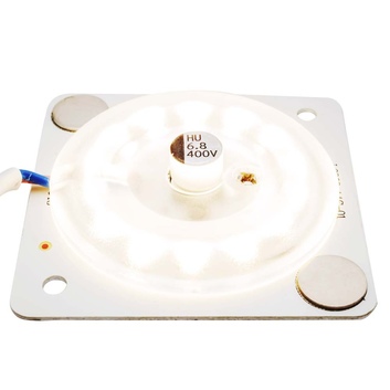 Плата светодиодная 220В 12Вт smd2835 IP20 80Лм/Вт 4000К 63х63мм прямоуг. с линзой б/пульс ДН(02-13_